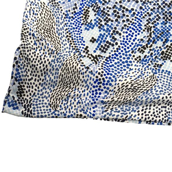 CJ Banks Top Sleeveless Blouse V-Neck Printed Career Top Womens Blue White Black - Picture 7 of 11